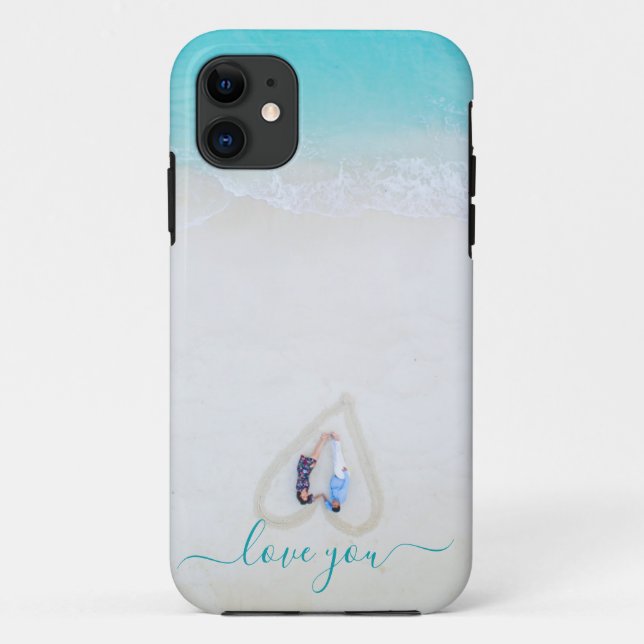 Custom Simple Couple Photo iPhone Case (Back)