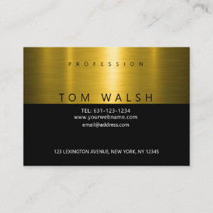 Custom Simple Elegant Gold Black Business Card