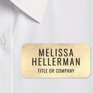 Custom Simple Faux Gold Name Tag