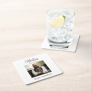 Custom Simple Funeral Celebration of Life Coasters