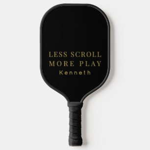Custom Simple Funny Black Gold Motivational Men  Pickleball Paddle