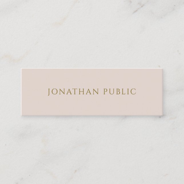 Custom Simple Gold Text Elegant Template Profile Mini Business Card (Front)