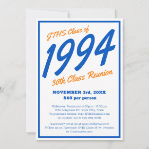 Custom Simple High School Class Reunion Invitation