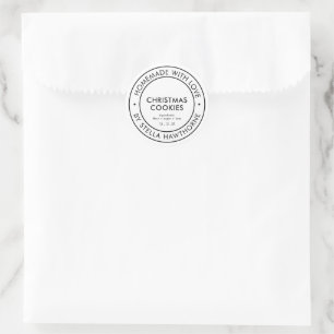 Custom Simple Holiday Homemade Classic Round Sticker