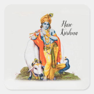 Custom Simple Lord Krishna with cow & bird sticker