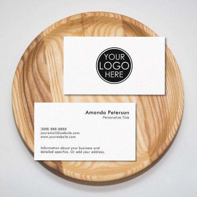 Custom Simple Minimalist Logo White Business Card (Creator Uploaded)
