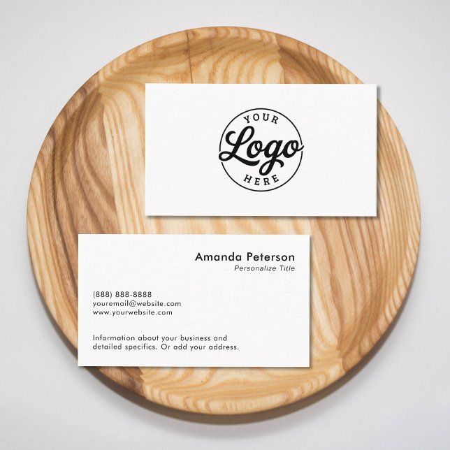 Custom Simple Minimalist Logo White Business Card (Creator Uploaded)