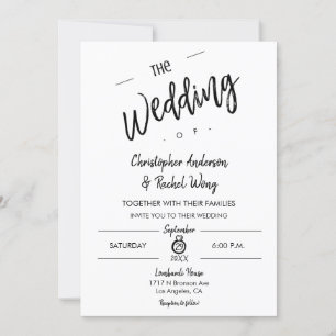 Custom Simple Minimalist Script The Wedding Of Inv Invitation