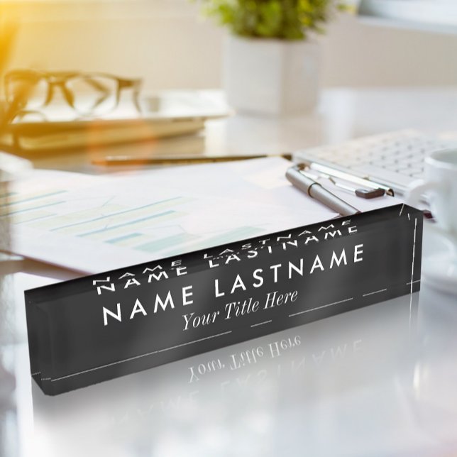Custom Simple Modern Black White Title Nameplate (Creator Uploaded)
