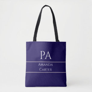 Custom Simple Modern Blue PA Tote Bag