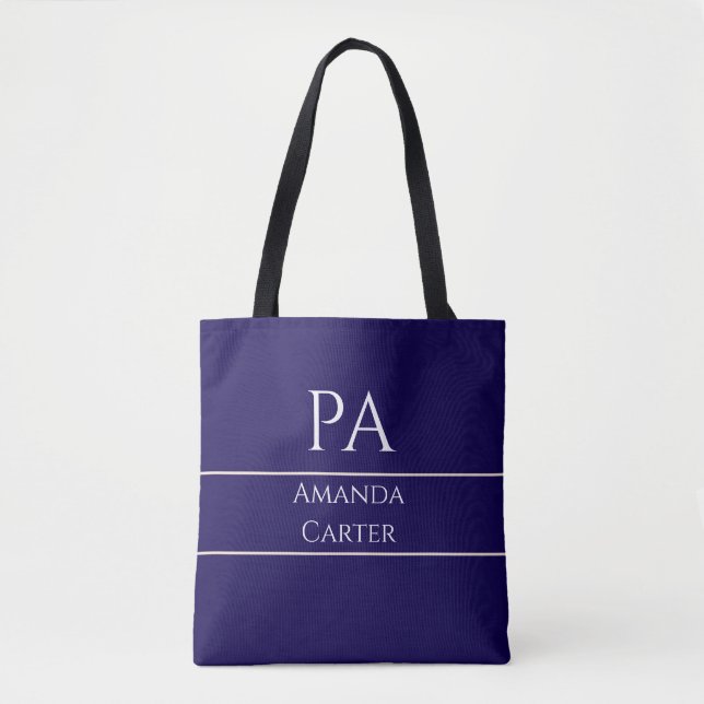 Custom Simple Modern Blue PA  Tote Bag (Front)