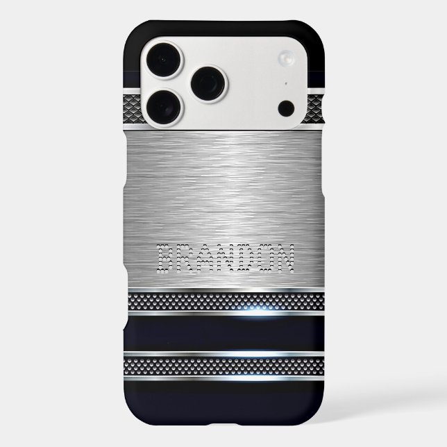 Custom Simple Modern Faux Metallic Stripes Pattern (Back)