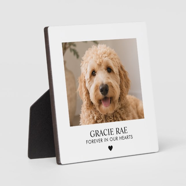 Custom Simple Modern Photo Pet Memorial Plaque (Front)