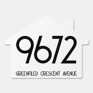 Custom Simple Modern White House Number Plaque Garden Sign