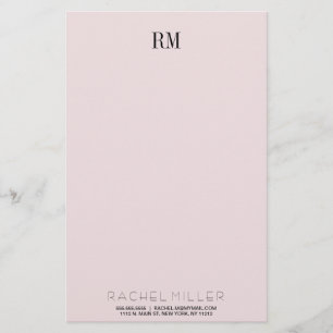 Custom Simple Monogram Initials & Name Stationary Stationery