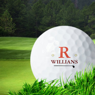 Custom Simple Monogram with Name Golf Balls