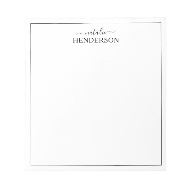 Custom Simple Name Notepad (Front)