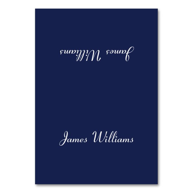 Custom Simple Navy Blue Place Setting Cards (Front)