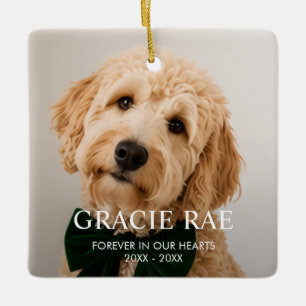 Custom Simple Photo Pet Memorial Ceramic Ornament