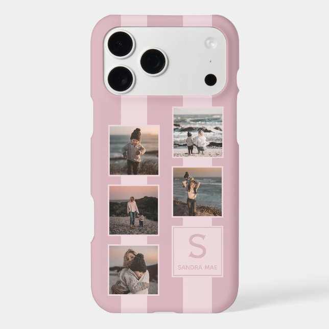 Custom Simple Photos On Dusty Rose Blush Pink (Back)
