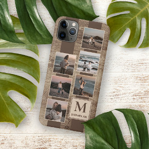 Custom Simple Photos On Faux Rustic Woodgrain iPhone 11Pro Max Case