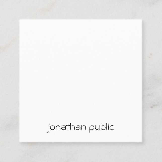 Custom Simple Professional Elegant Template Modern Square Business Card (Front)