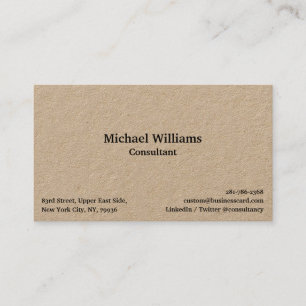 Custom Simple Professional Modern Minimalist Kraft Business Card