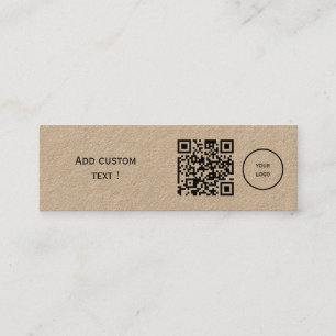 Custom simple qr code bookmark business mini  mini business card