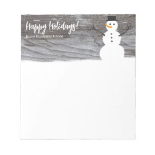 Custom Simple Rustic Wood Snowman Notepad