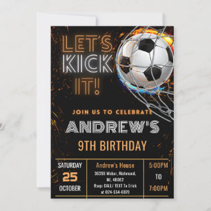 Custom Simple Soccer Birthday Invitation