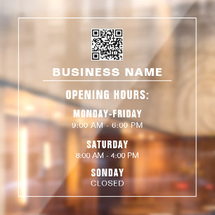 Custom Simple Template Business Opening Times