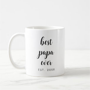 Custom Simple Template Calligraphy Best Papa Ever Coffee Mug