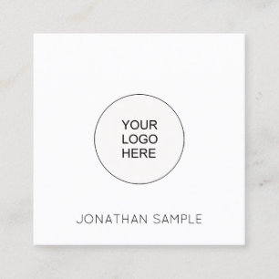 Custom Simple Template Upload Your Logo Modern Square Business Card