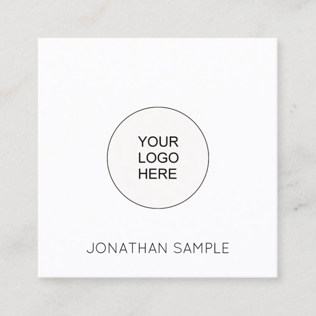 Custom Simple Template Upload Your Logo Modern Square Business Card (Front)