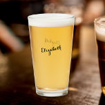 Custom Simple Typography Monogrammed Beer Glass<br><div class="desc">Create your own custom, personalised, elegant calligraphy typography script font monogrammed, modern cool chic stylish classy simple, beer cocktail lager ale stout pint glass. Simply type in your name / family name, to customise. Makes a great gift for wedding, birthday, graduation, fathers day, mothers day, christmas, holidays, marriage anniversaries, engagement...</div>