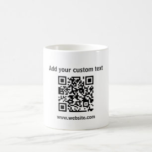Custom simple white qr code business url Mug