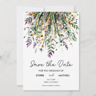 Custom Simple Wildflowers Save The Date