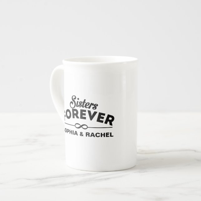 Custom Sisters' Day Bone China Mug (Front Left)