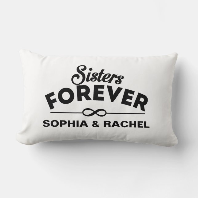 Custom Sisters Forever Lumbar Cushion (Front)