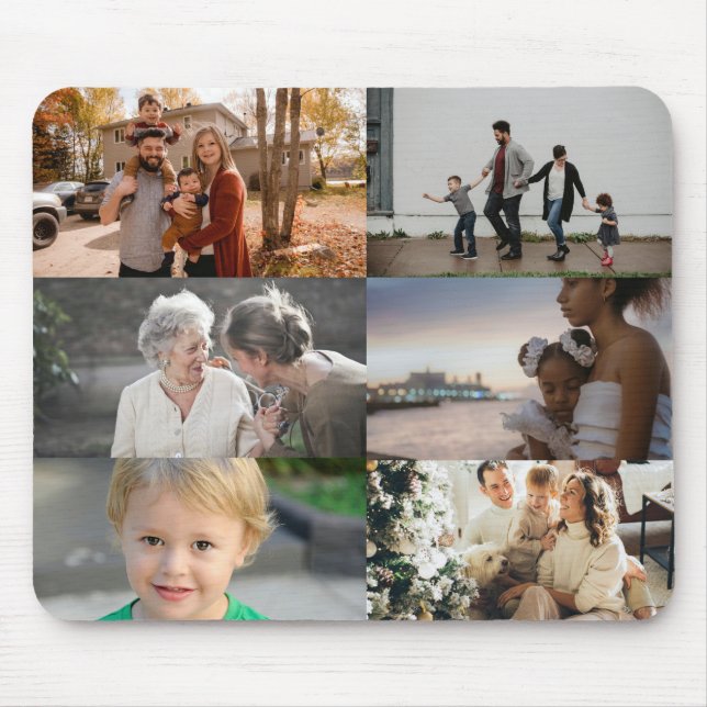 Custom Six Photo Collage Mouse Pad (Front)