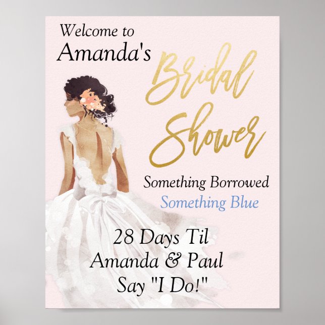 Custom Size - Bridal Shower Sign (Front)