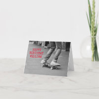Custom Skateboard Birthday or Thank You Card