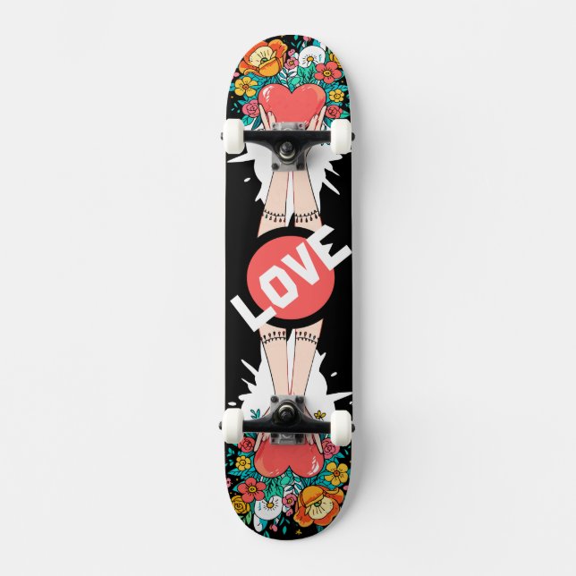 Custom Skateboard Deck - "Hands with Heart" (Front)