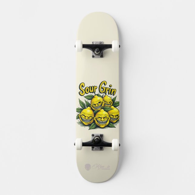 Custom Skateboard Deck - "Sour Grin" (Front)