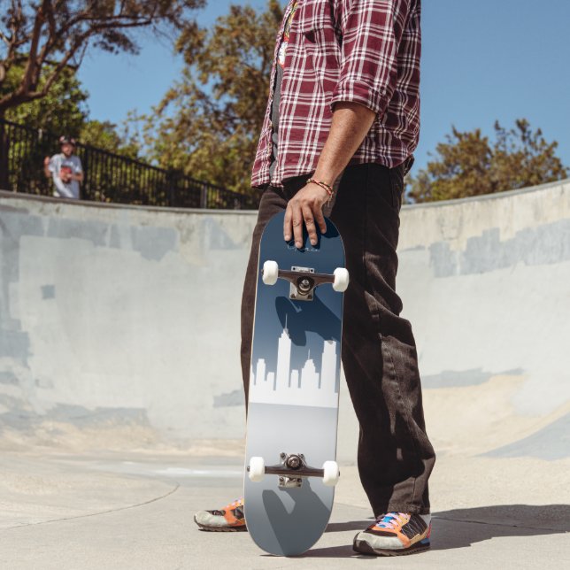 Custom  Skateboard with City Skyline Design (Outdoor 2)