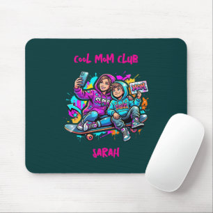 Custom Skater Mum & Son Graffiti Dark Teal Mousepa Mouse Pad