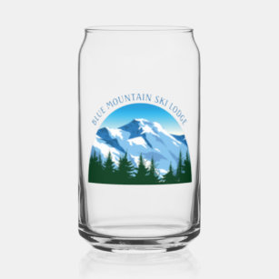 Custom Ski Lodge Winter Resort Snowy Mountain Can Glass