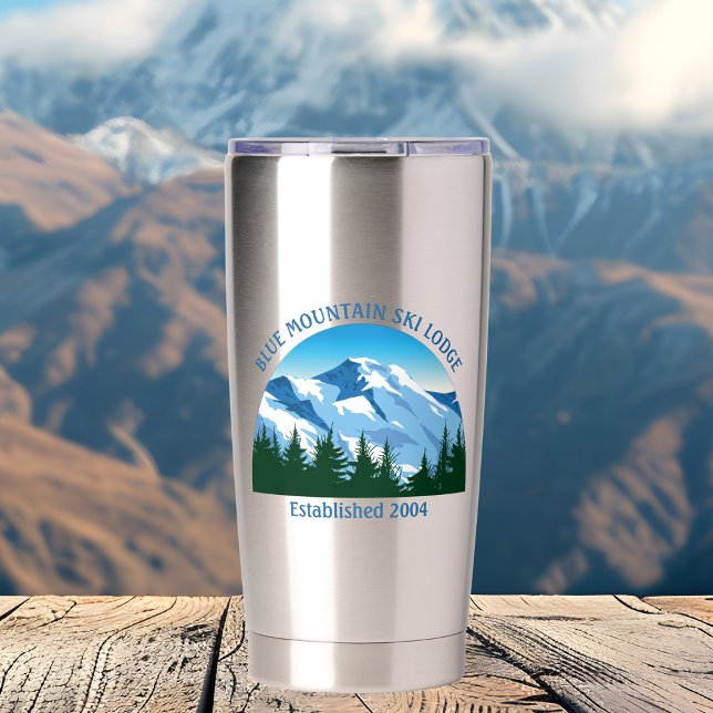 Custom Ski Lodge Winter Resort Snowy Mountain Insulated Tumbler (Creator Uploaded)