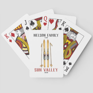 Custom Skiing Cabin Personalized Poker Cards