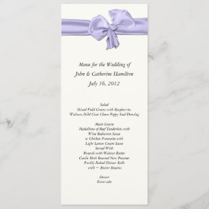 Custom Skinny Wedding Table Menu